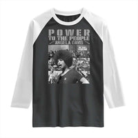 Power To The People Raglan Shirt Black History Angela Davis Black Panther Party - Wonder Print Shop