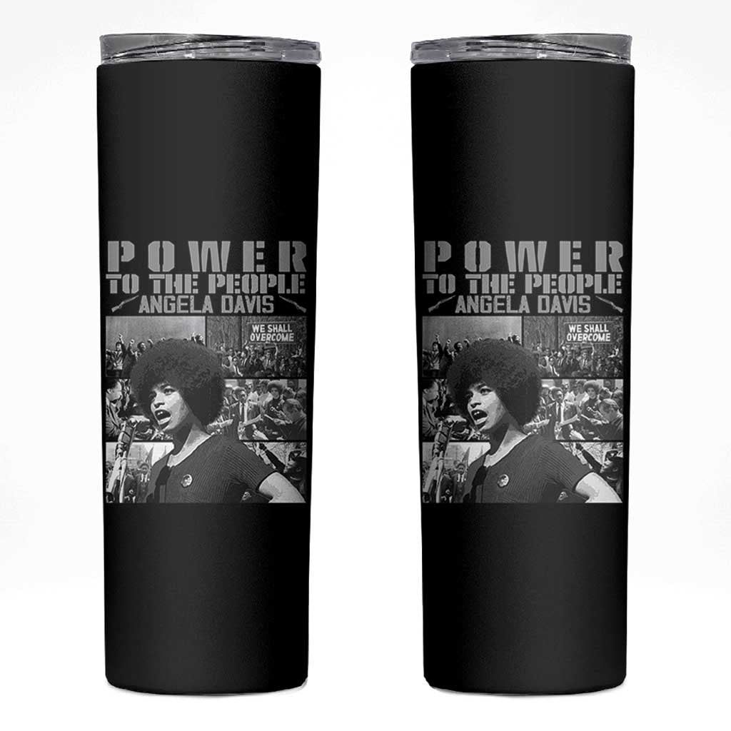 Power To The People Skinny Tumbler Black History Angela Davis Black Panther Party - Wonder Print Shop