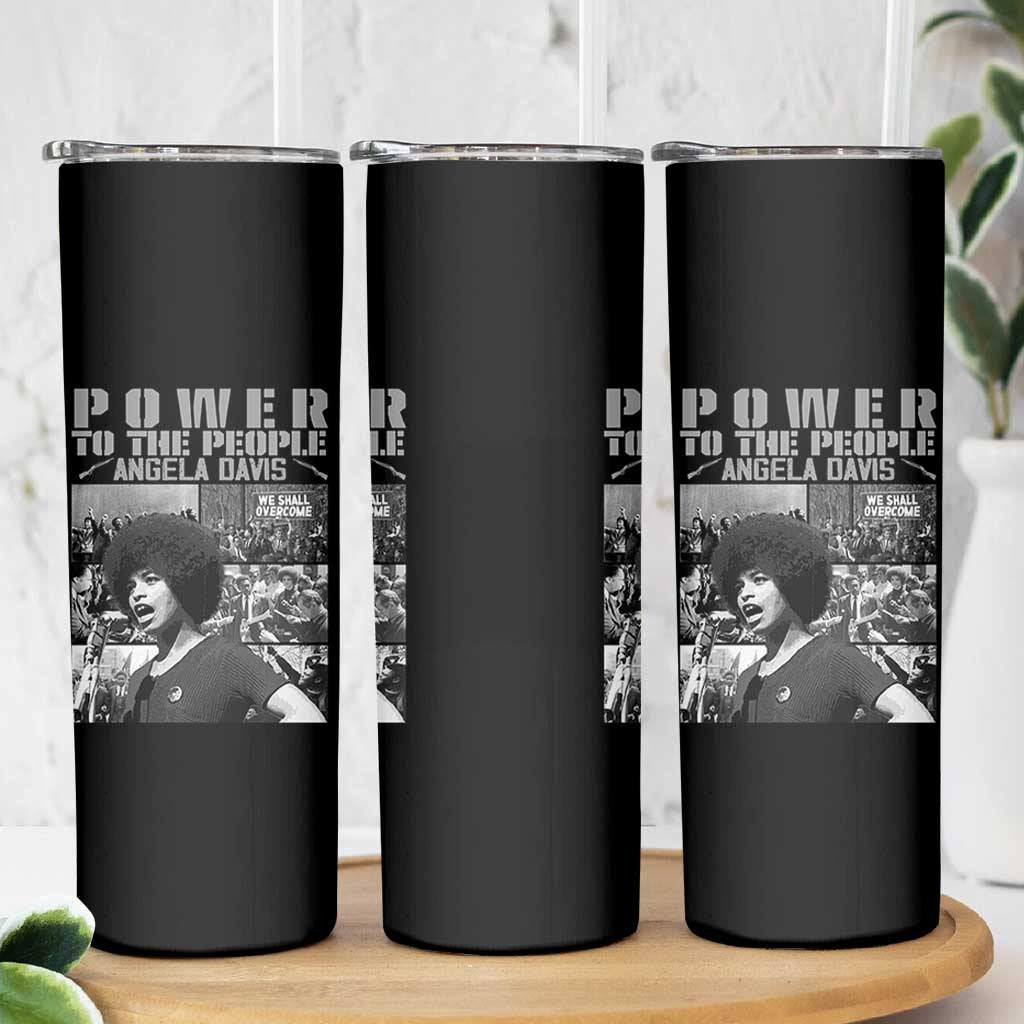 Power To The People Skinny Tumbler Black History Angela Davis Black Panther Party - Wonder Print Shop