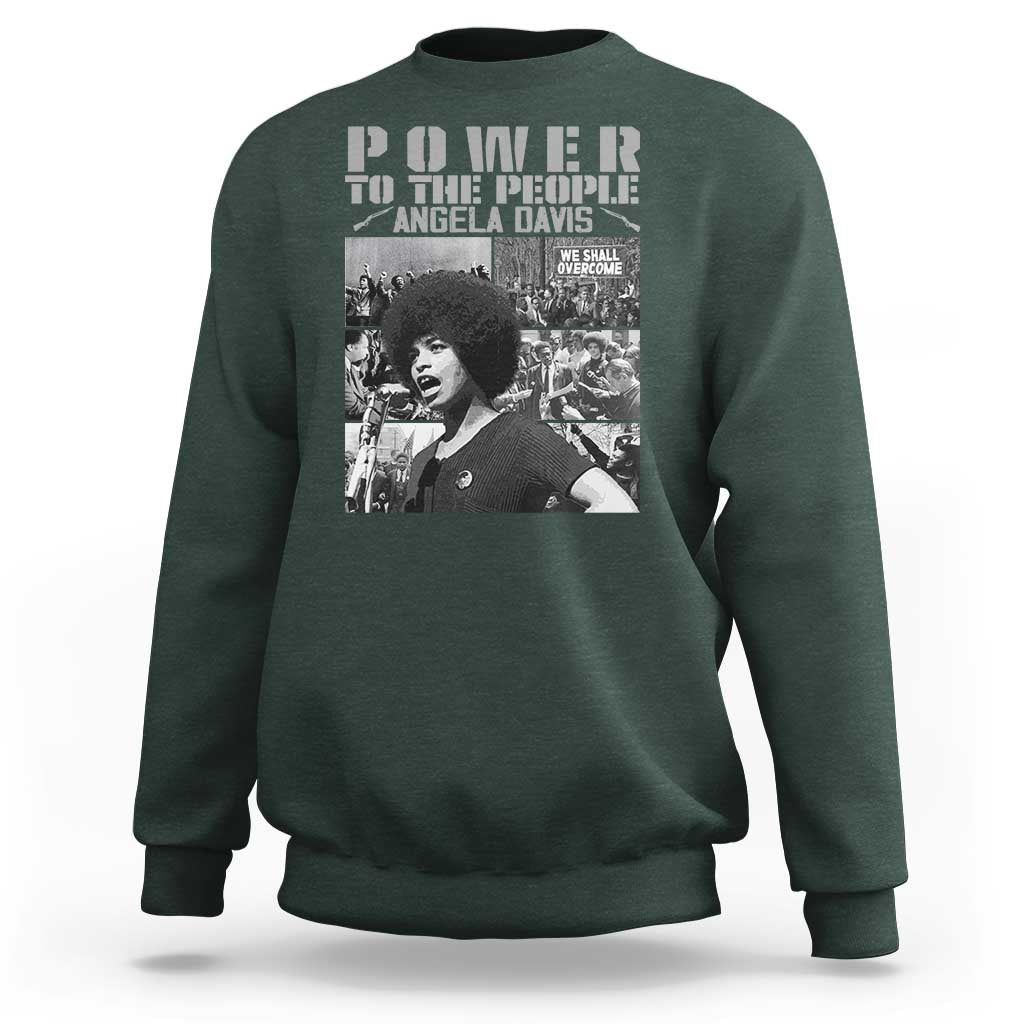 Power To The People Sweatshirt Black History Angela Davis Black Panther Party - Wonder Print Shop