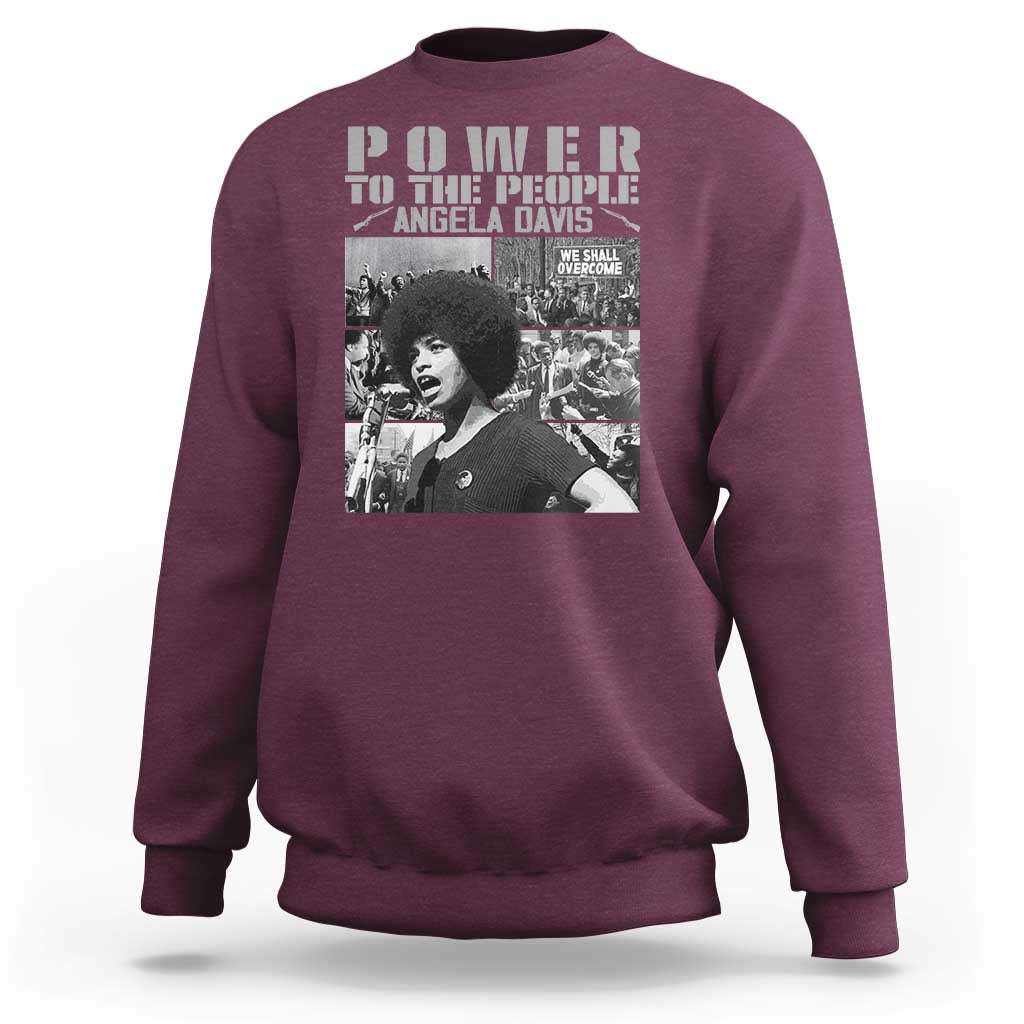 Power To The People Sweatshirt Black History Angela Davis Black Panther Party - Wonder Print Shop