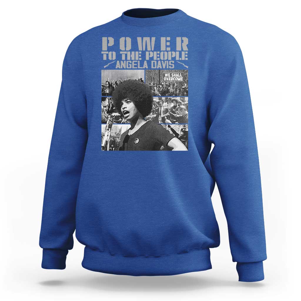 Power To The People Sweatshirt Black History Angela Davis Black Panther Party - Wonder Print Shop