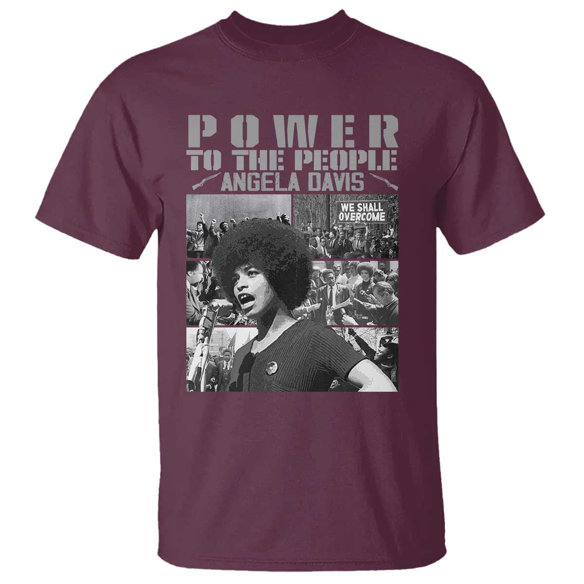 Power To The People T Shirt Black History Angela Davis Black Panther Party - Wonder Print Shop