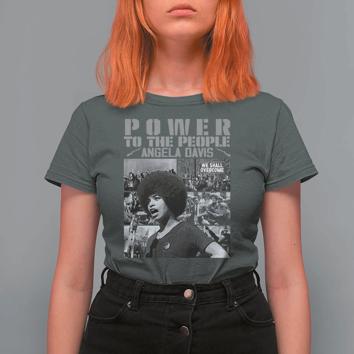 Power To The People T Shirt For Women Black History Angela Davis Black Panther Party - Wonder Print Shop