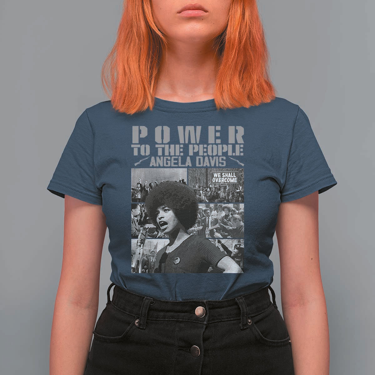 Power To The People T Shirt For Women Black History Angela Davis Black Panther Party - Wonder Print Shop