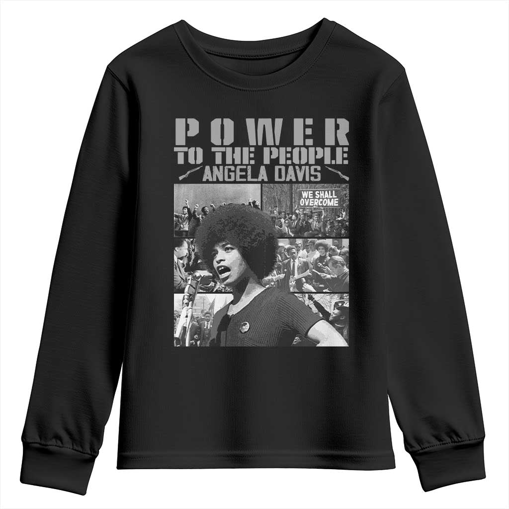 Power To The People Youth Sweatshirt Black History Angela Davis Black Panther Party - Wonder Print Shop