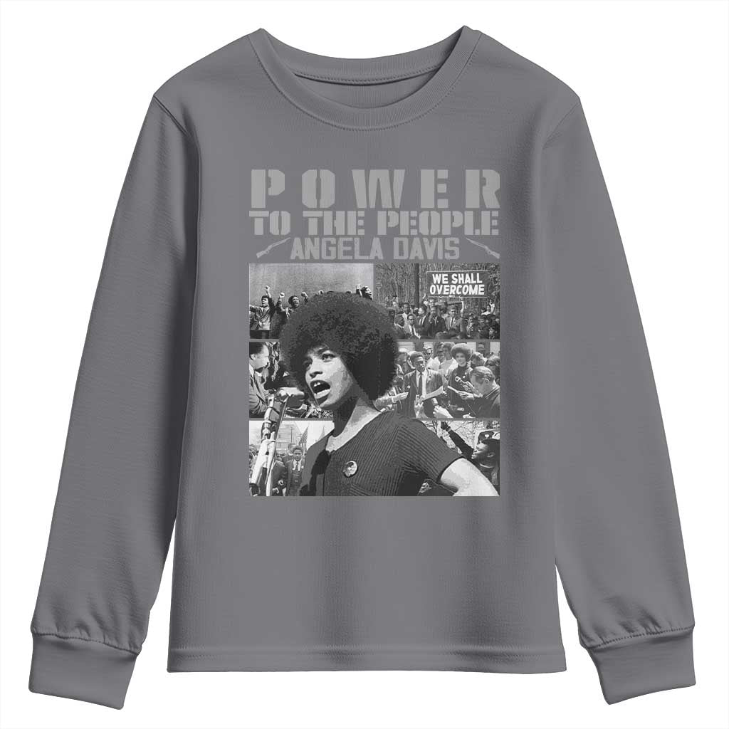 Power To The People Youth Sweatshirt Black History Angela Davis Black Panther Party - Wonder Print Shop