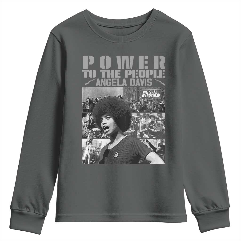 Power To The People Youth Sweatshirt Black History Angela Davis Black Panther Party - Wonder Print Shop