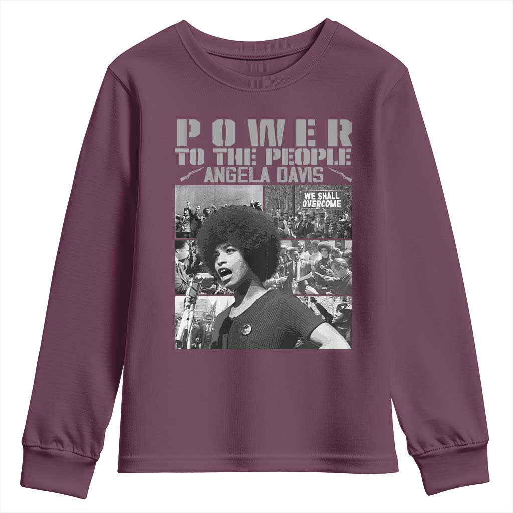 Power To The People Youth Sweatshirt Black History Angela Davis Black Panther Party - Wonder Print Shop