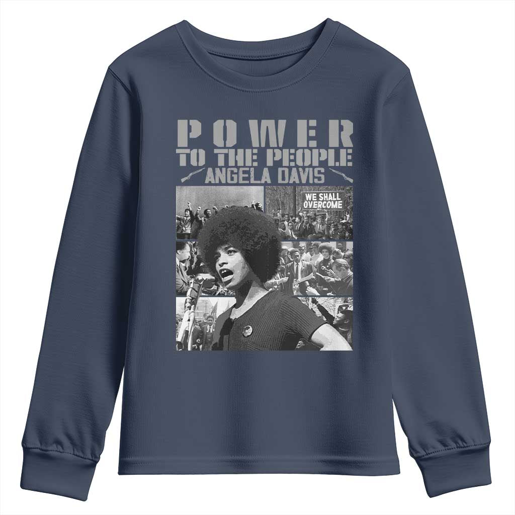 Power To The People Youth Sweatshirt Black History Angela Davis Black Panther Party - Wonder Print Shop