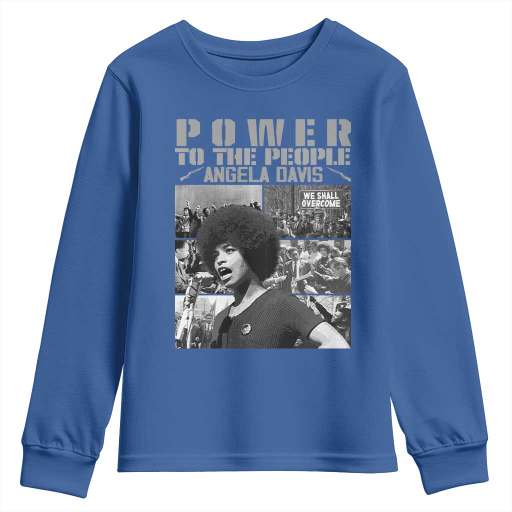 Power To The People Youth Sweatshirt Black History Angela Davis Black Panther Party - Wonder Print Shop