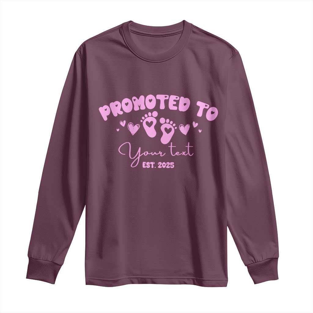 Personalized Gender Reveal Long Sleeve Shirt Custom Text Baby Girl Reveal Pink Family Matching