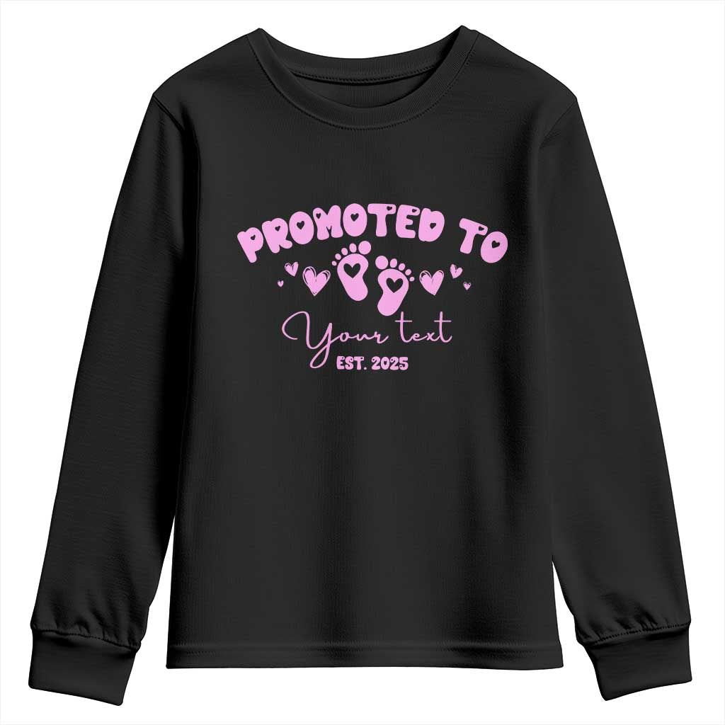 Personalized Gender Reveal Youth Sweatshirt Custom Text Baby Girl Reveal Pink Family Matching