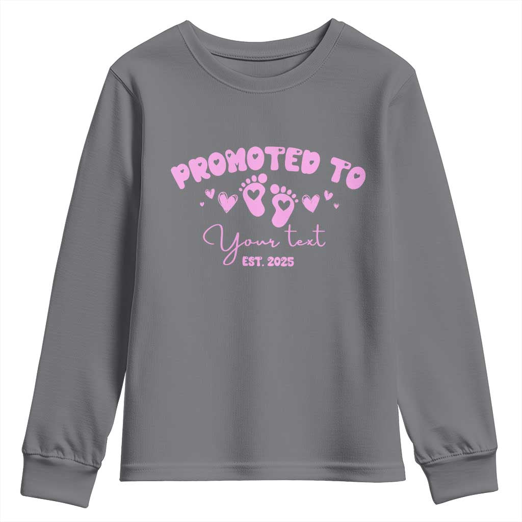 Personalized Gender Reveal Youth Sweatshirt Custom Text Baby Girl Reveal Pink Family Matching