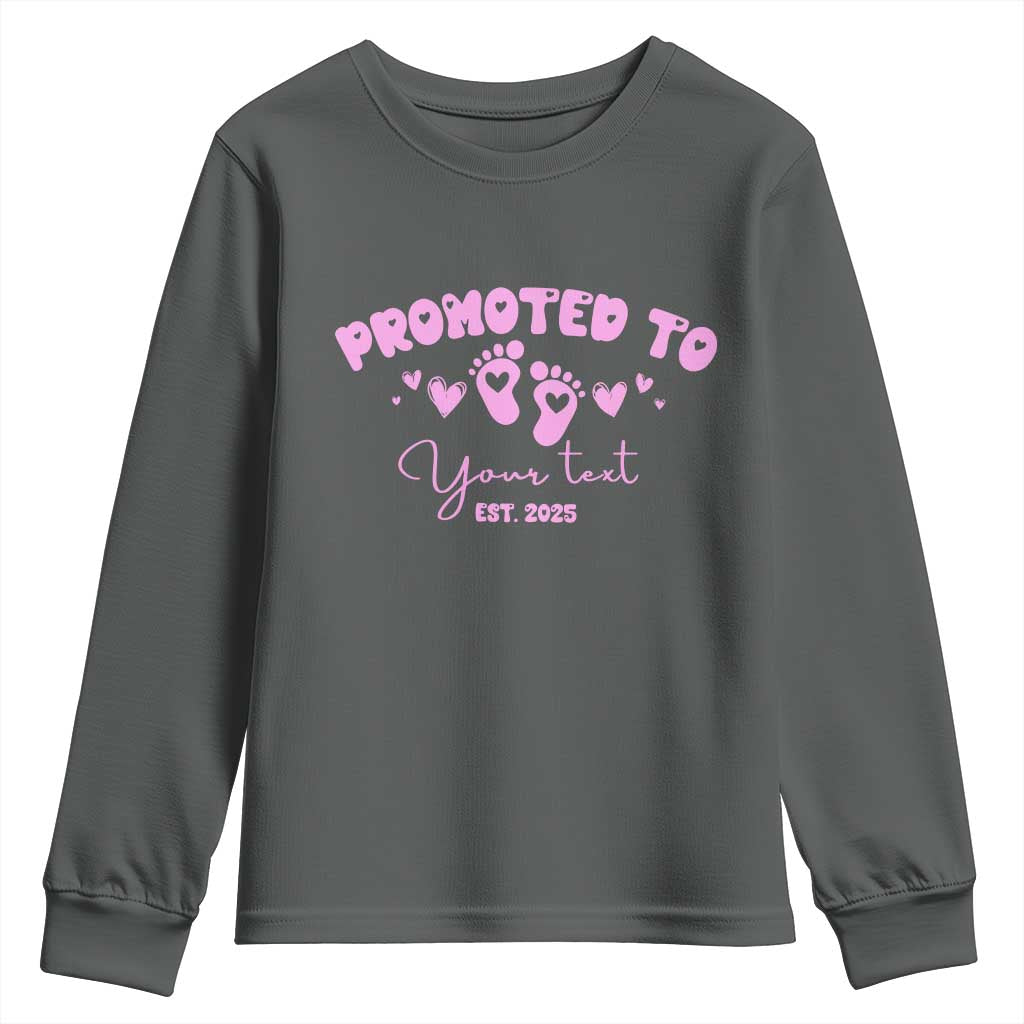Personalized Gender Reveal Youth Sweatshirt Custom Text Baby Girl Reveal Pink Family Matching