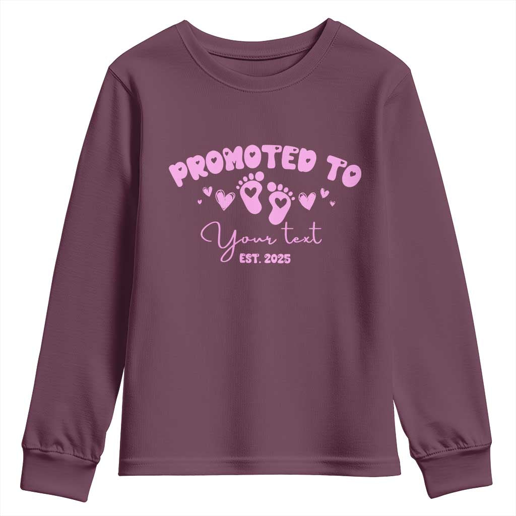 Personalized Gender Reveal Youth Sweatshirt Custom Text Baby Girl Reveal Pink Family Matching