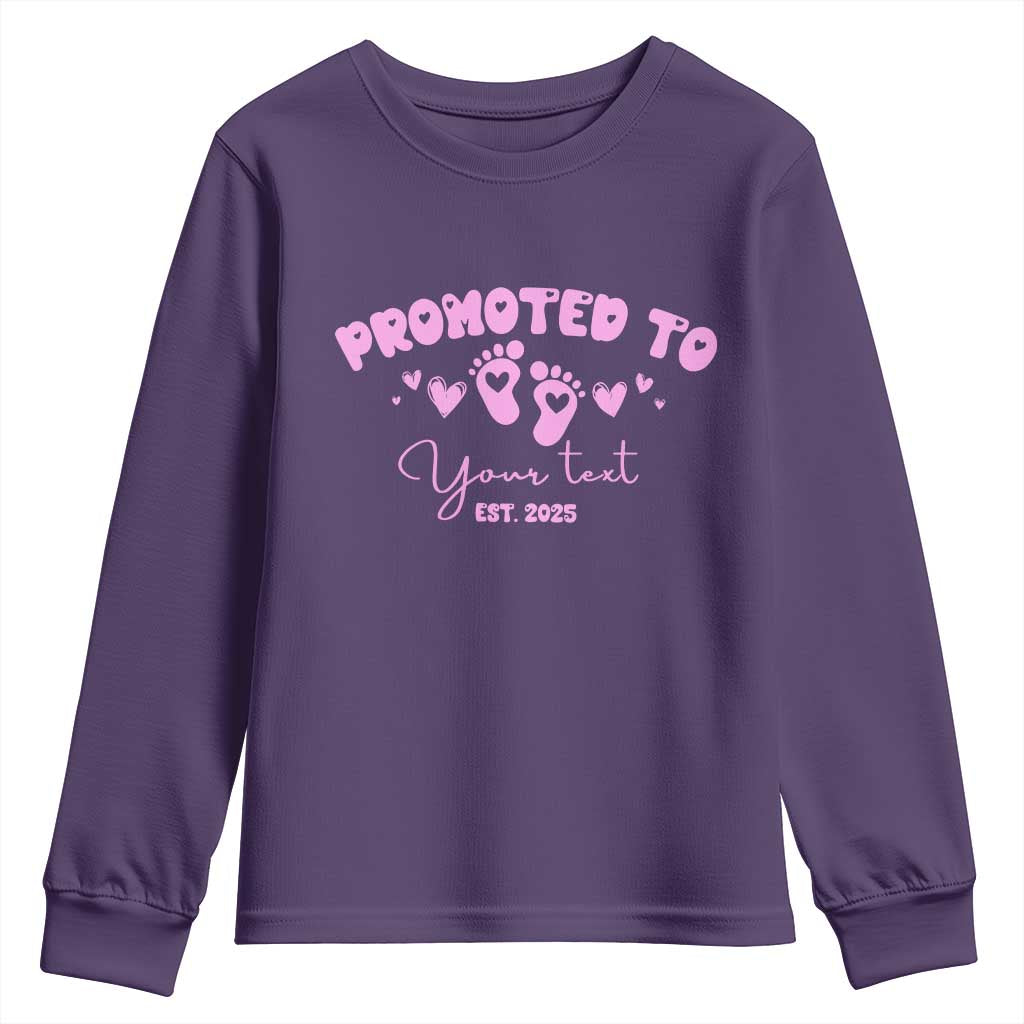Personalized Gender Reveal Youth Sweatshirt Custom Text Baby Girl Reveal Pink Family Matching
