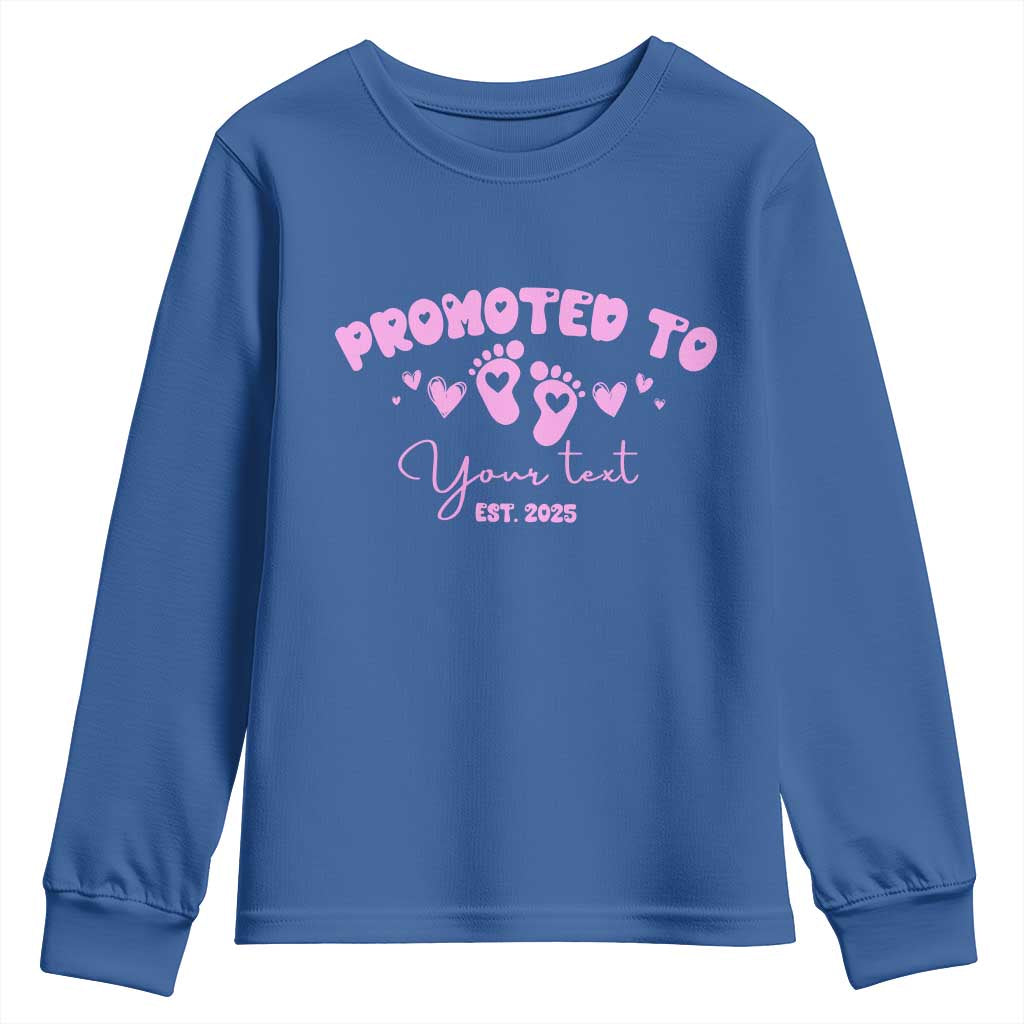 Personalized Gender Reveal Youth Sweatshirt Custom Text Baby Girl Reveal Pink Family Matching