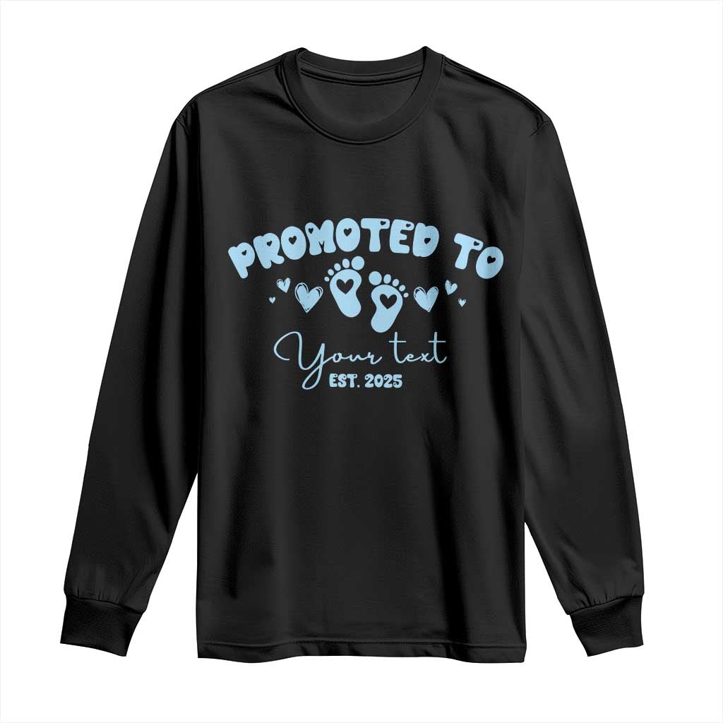 Personalized Gender Reveal Long Sleeve Shirt Custom Text Baby Boy Reveal Blue Family Matching