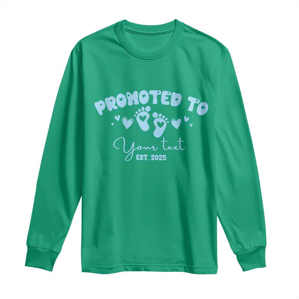 Personalized Gender Reveal Long Sleeve Shirt Custom Text Baby Boy Reveal Blue Family Matching