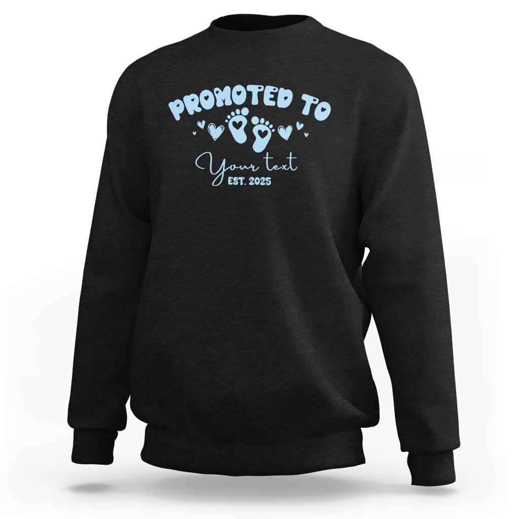 Personalized Gender Reveal Sweatshirt Custom Text Baby Boy Reveal Blue Family Matching