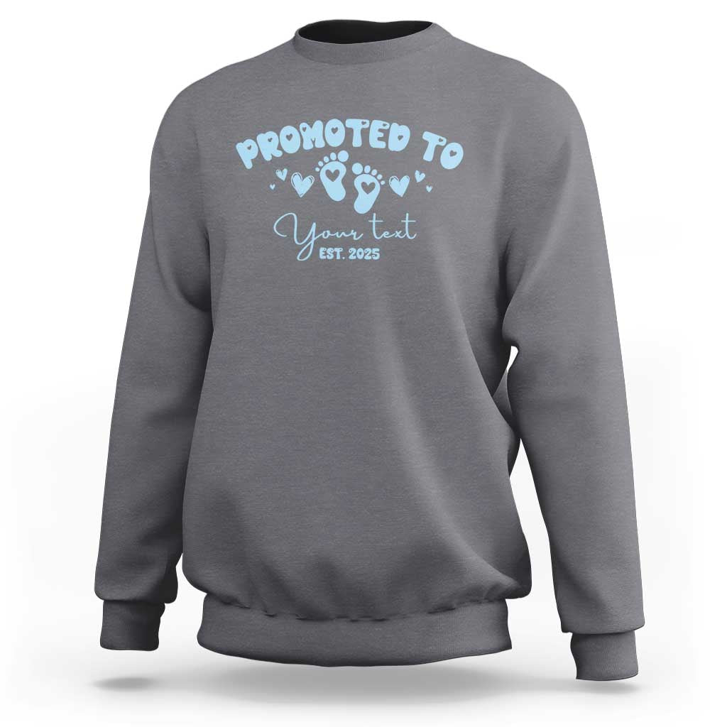 Personalized Gender Reveal Sweatshirt Custom Text Baby Boy Reveal Blue Family Matching