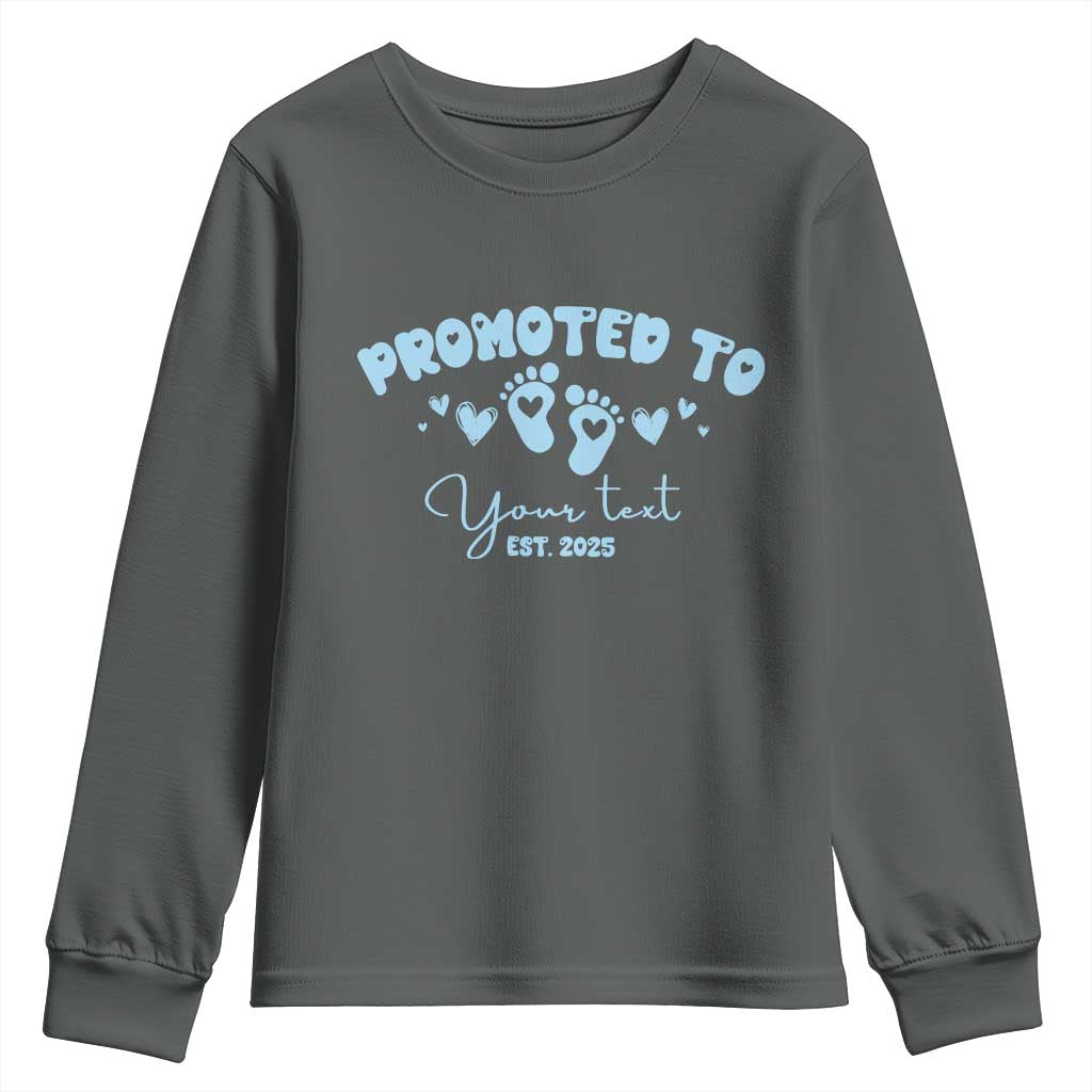 Personalized Gender Reveal Youth Sweatshirt Custom Text Baby Boy Reveal Blue Family Matching