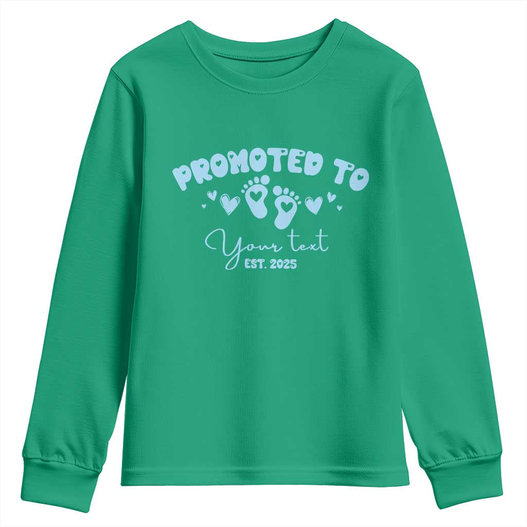 Personalized Gender Reveal Youth Sweatshirt Custom Text Baby Boy Reveal Blue Family Matching