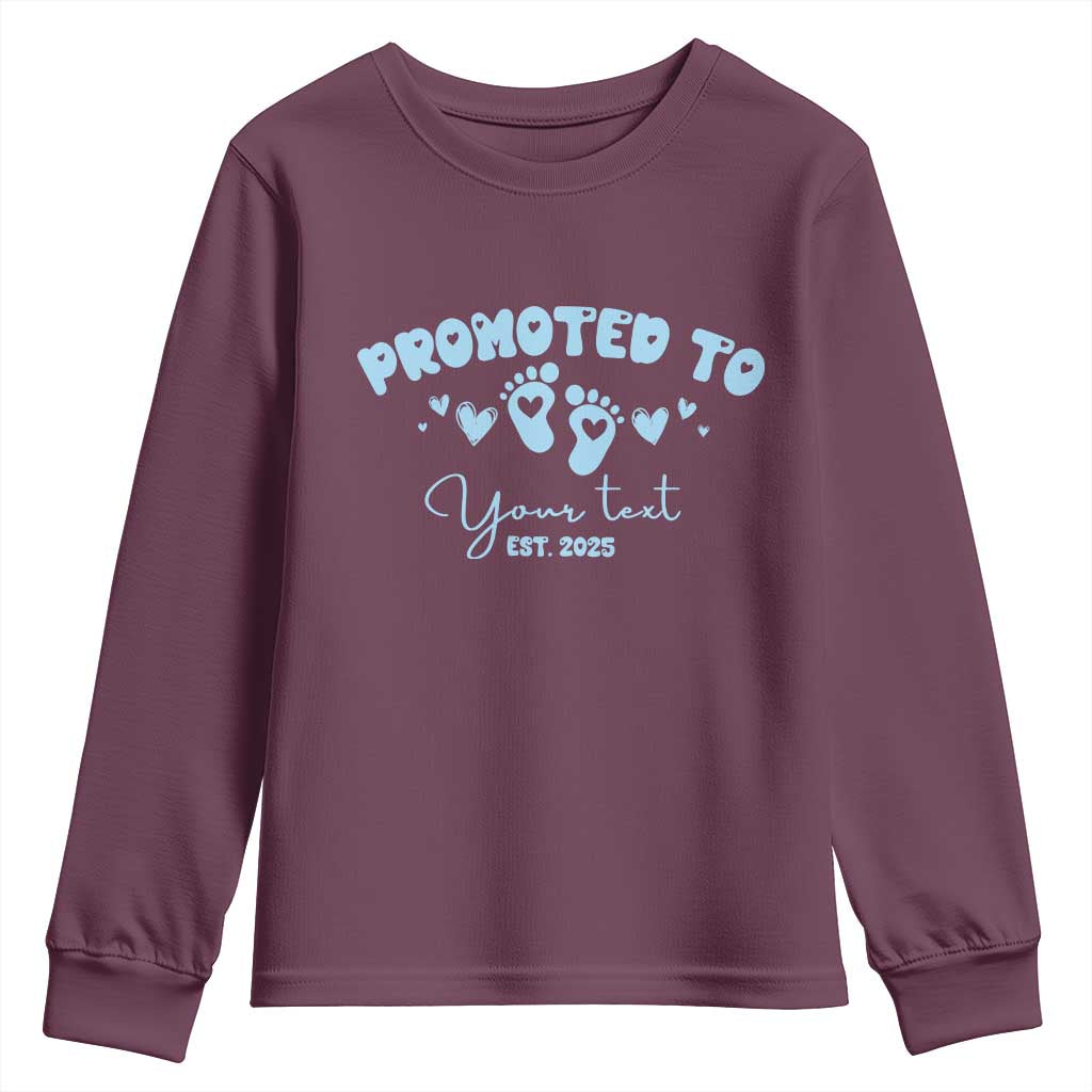 Personalized Gender Reveal Youth Sweatshirt Custom Text Baby Boy Reveal Blue Family Matching