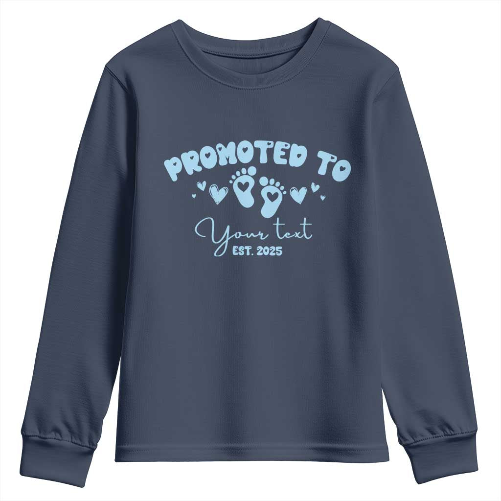 Personalized Gender Reveal Youth Sweatshirt Custom Text Baby Boy Reveal Blue Family Matching