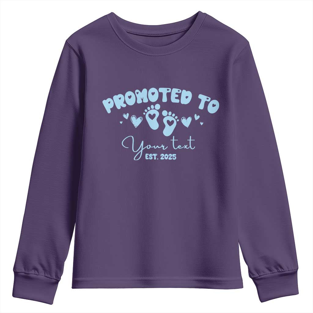 Personalized Gender Reveal Youth Sweatshirt Custom Text Baby Boy Reveal Blue Family Matching