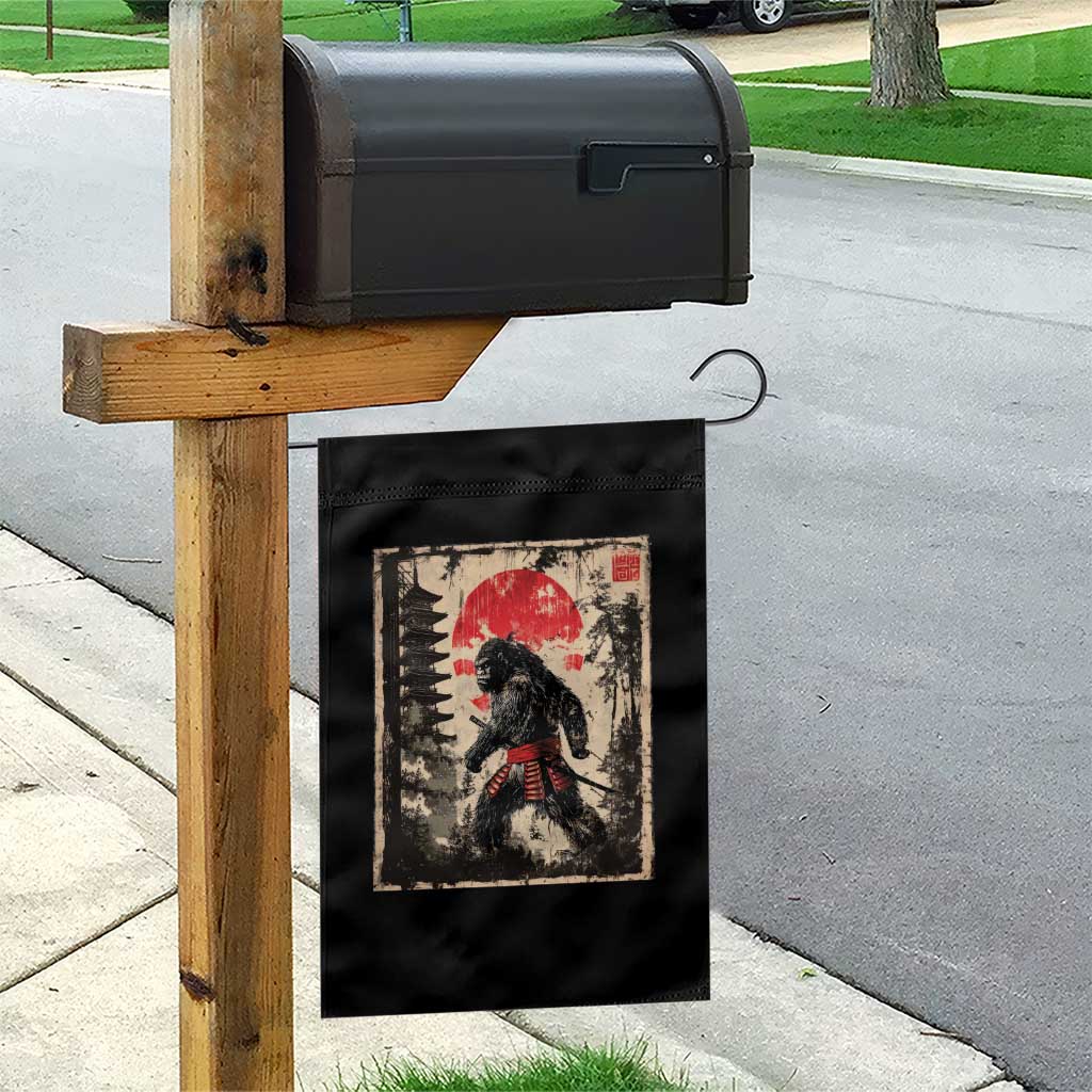 Samurai Bigfoot Garden Flag Japanese Vintage Sasquatch Graphic Ukiyo-e Art Funny - Wonder Print Shop