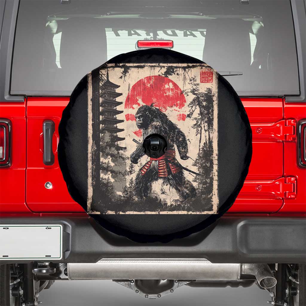 Samurai Bigfoot Spare Tire Cover Japanese Vintage Sasquatch Graphic Ukiyo-e Art Funny - Wonder Print Shop