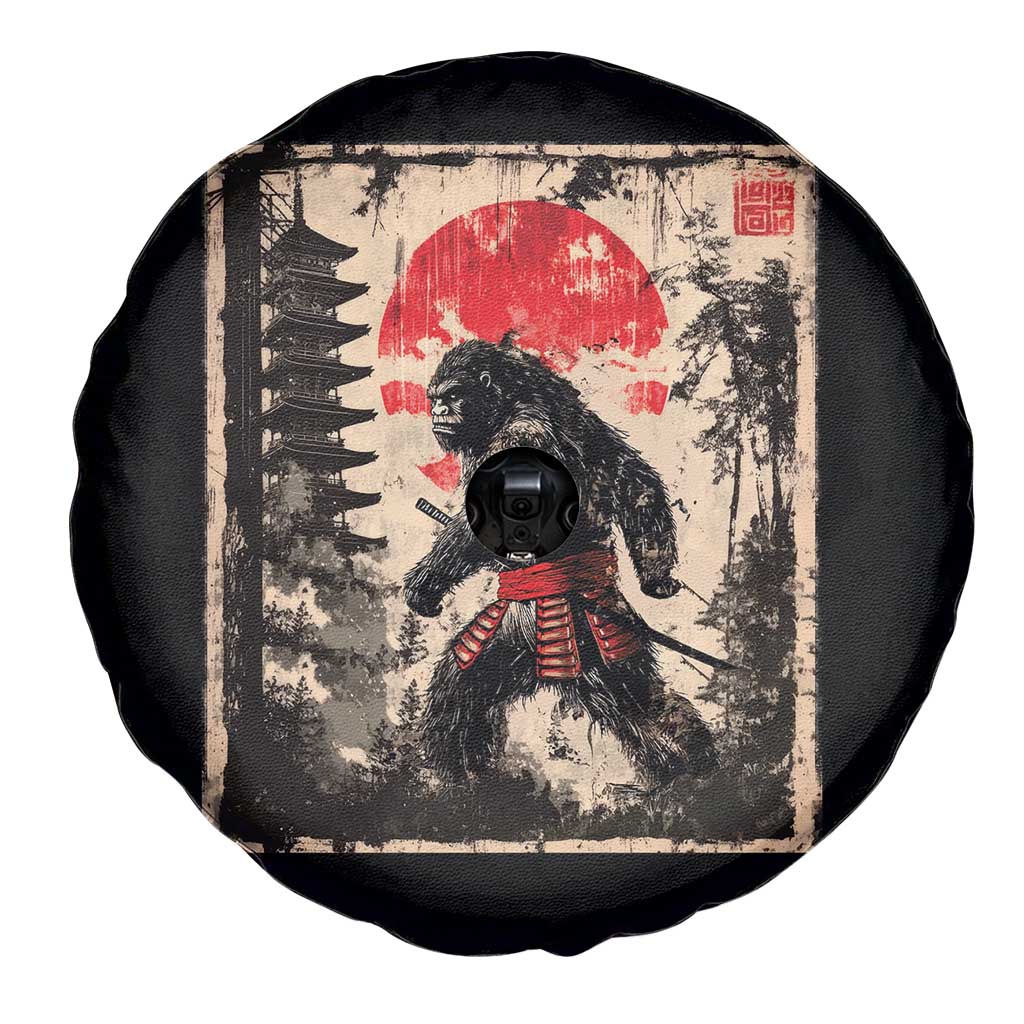 Samurai Bigfoot Spare Tire Cover Japanese Vintage Sasquatch Graphic Ukiyo-e Art Funny - Wonder Print Shop