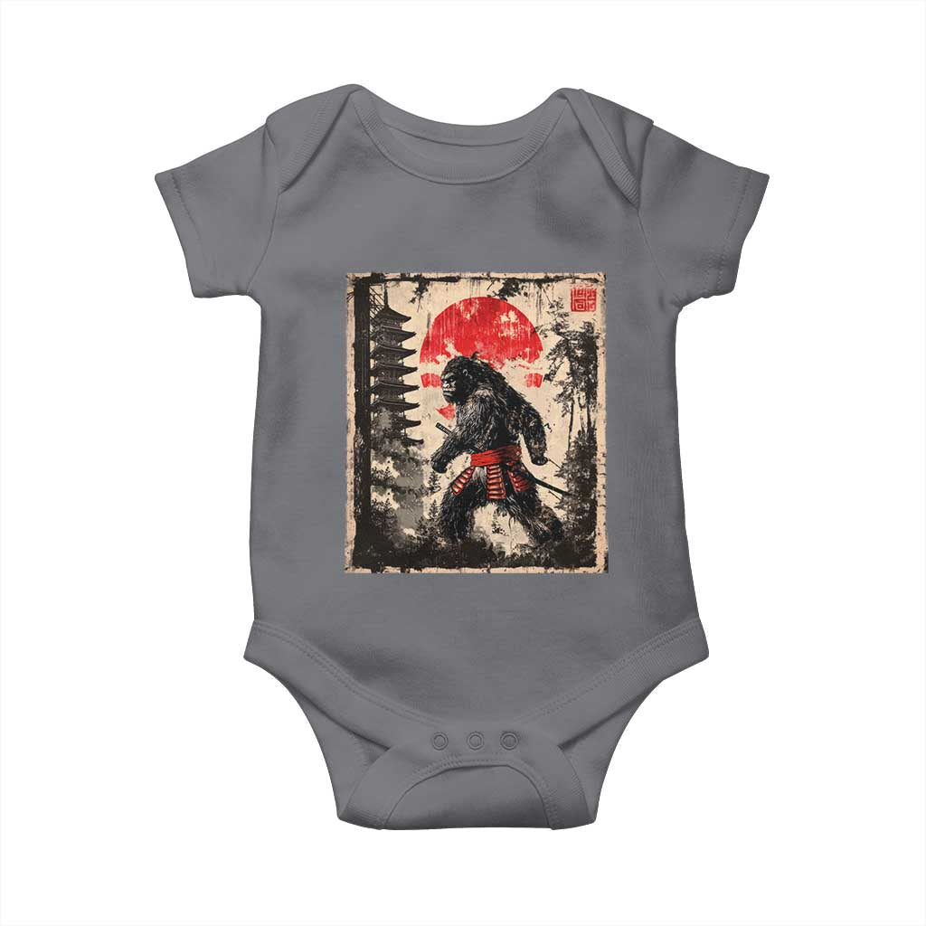 Samurai Bigfoot Baby Onesie Japanese Vintage Sasquatch Graphic Ukiyo-e Art Funny - Wonder Print Shop