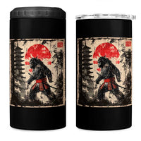 Samurai Bigfoot 4 in 1 Can Cooler Tumbler Japanese Vintage Sasquatch Graphic Ukiyo-e Art Funny - Wonder Print Shop