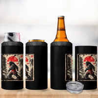 Samurai Bigfoot 4 in 1 Can Cooler Tumbler Japanese Vintage Sasquatch Graphic Ukiyo-e Art Funny - Wonder Print Shop
