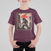 Samurai Bigfoot T Shirt For Kid Japanese Vintage Sasquatch Graphic Ukiyo-e Art Funny - Wonder Print Shop