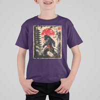 Samurai Bigfoot T Shirt For Kid Japanese Vintage Sasquatch Graphic Ukiyo-e Art Funny - Wonder Print Shop
