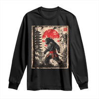 Samurai Bigfoot Long Sleeve Shirt Japanese Vintage Sasquatch Graphic Ukiyo-e Art Funny - Wonder Print Shop