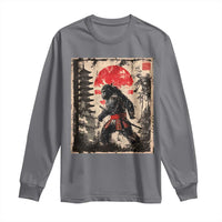 Samurai Bigfoot Long Sleeve Shirt Japanese Vintage Sasquatch Graphic Ukiyo-e Art Funny - Wonder Print Shop