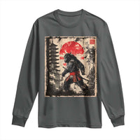 Samurai Bigfoot Long Sleeve Shirt Japanese Vintage Sasquatch Graphic Ukiyo-e Art Funny - Wonder Print Shop