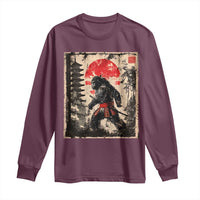 Samurai Bigfoot Long Sleeve Shirt Japanese Vintage Sasquatch Graphic Ukiyo-e Art Funny - Wonder Print Shop