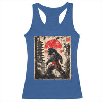 Samurai Bigfoot Racerback Tank Top Japanese Vintage Sasquatch Graphic Ukiyo-e Art Funny - Wonder Print Shop