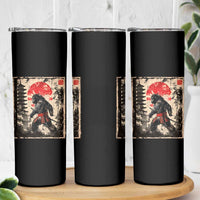 Samurai Bigfoot Skinny Tumbler Japanese Vintage Sasquatch Graphic Ukiyo-e Art Funny - Wonder Print Shop