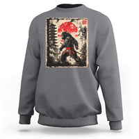 Samurai Bigfoot Sweatshirt Japanese Vintage Sasquatch Graphic Ukiyo-e Art Funny - Wonder Print Shop