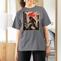 Samurai Bigfoot T Shirt For Women Japanese Vintage Sasquatch Graphic Ukiyo-e Art Funny - Wonder Print Shop