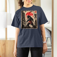 Samurai Bigfoot T Shirt For Women Japanese Vintage Sasquatch Graphic Ukiyo-e Art Funny - Wonder Print Shop