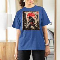 Samurai Bigfoot T Shirt For Women Japanese Vintage Sasquatch Graphic Ukiyo-e Art Funny - Wonder Print Shop