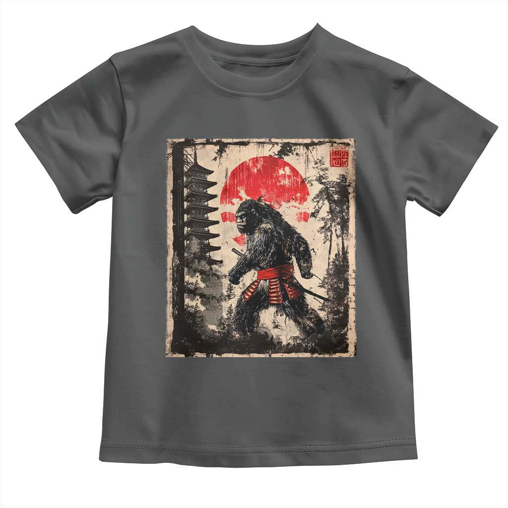 Samurai Bigfoot Toddler T Shirt Japanese Vintage Sasquatch Graphic Ukiyo-e Art Funny - Wonder Print Shop